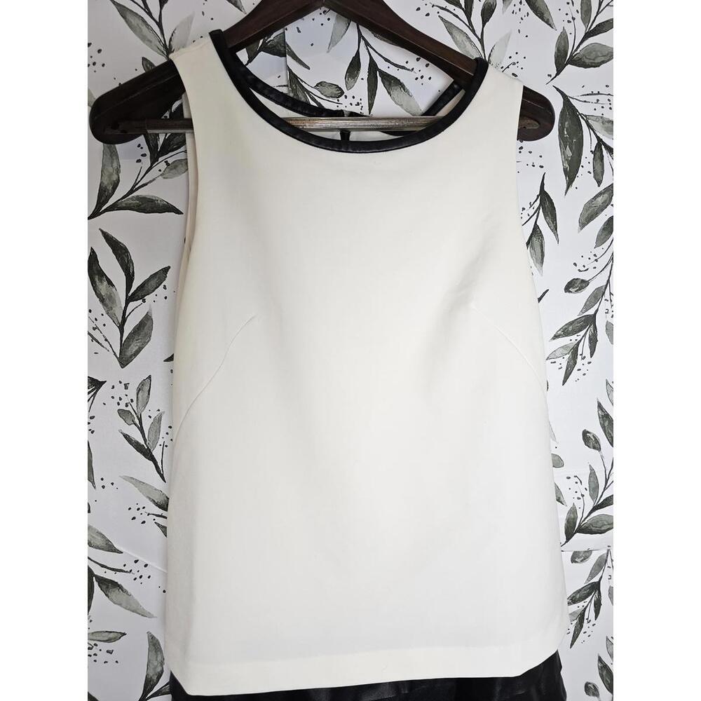 Ann Taylor Dress Black & Cream Womens Size 8P Chic